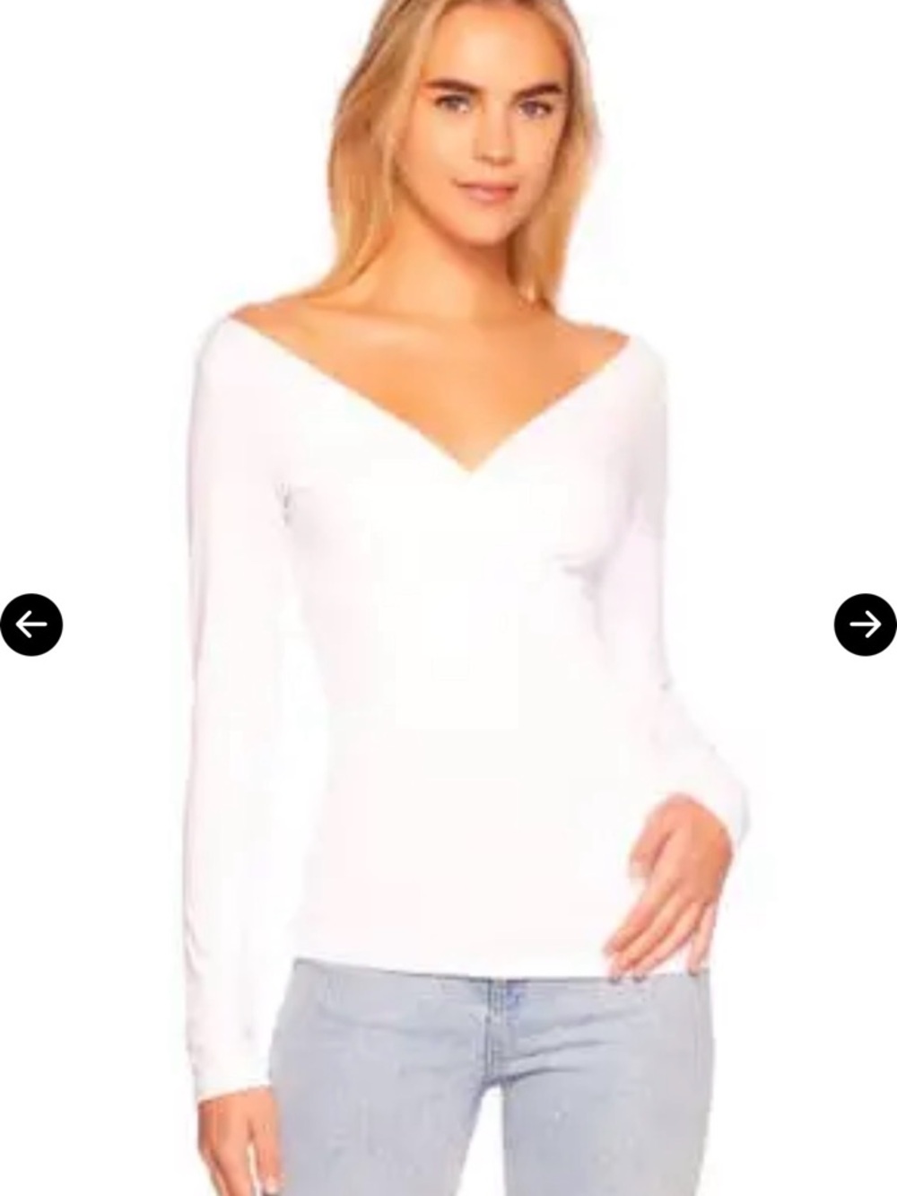 Susana Monaco long sleeve faux wrap top